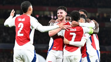 Arsenal 2–0 PSG, UEFA Champions League 2024–25: Kai Havertz, Bukayo Saka Score To Help Gunners Secure an Easy Win Over Paris Saint-Germain