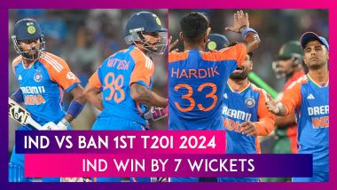 IND vs BAN 1st T20I 2024 Stat Highlights: Hardik Pandya, Bowlers Help India Secure Dominant Victory Over Bangladesh