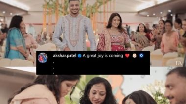 Axar Patel, Wife Meha Set to Welcome First Child, Indian Cricket Team All-Rounder Shares Video on Instagram