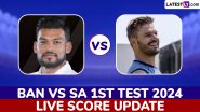 SA Win By 7 Wickets | Bangladesh vs South Africa Highlights of 1st Test 2024 Day 4: Kagiso Rabada, Kyle Verryenne Shine as Proteas Take 1-0 Lead