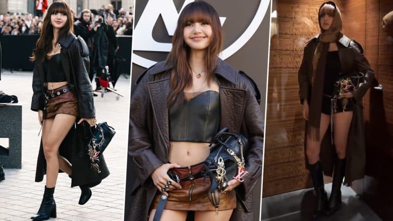 BLACKPINK’s Lisa at Louis Vuitton Show: K-Pop Star Makes Edgy Style Statements in 2 Different Outfits For Her Latest Appearance (View Video and Pics)