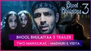 &lsquo;Bhool Bhulaiyaa 3&rsquo; Trailer: Madhuri Dixit and Vidya Balan As Manjulikas Set for Face Off With Kartik Aaryan&rsquo;s Rooh Baba