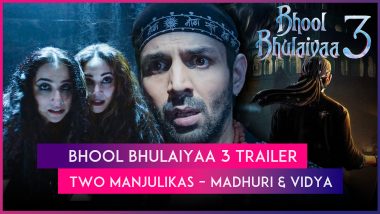 ‘Bhool Bhulaiyaa 3’ Trailer: Madhuri Dixit and Vidya Balan As Manjulikas Set for Face Off With Kartik Aaryan’s Rooh Baba