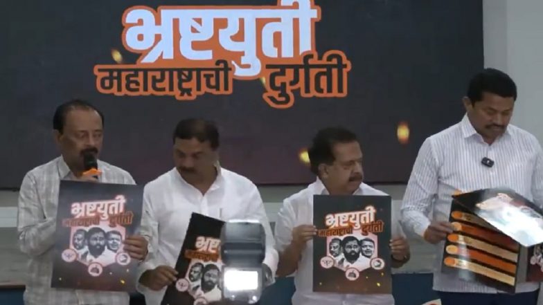 'BhrashtYuti': Congress Releases 'Report Card' of MahaYuti Government in Maharashtra, Lists Their 'Failures' Ahead of Assembly Elections 2024 (Watch Video)