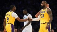 LeBron James-Bronny James Becomes First Father-Son Duo to Play For Same Team in NBA Regular Season History, Achieves Feat During LA Lakers vs Minnesota Timberwolves NBA 2024-25 Match (Watch Video)