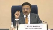 TV News Channels Show Fake Election Trends and Results? CEC Rajiv Kumar Schools Media Over &lsquo;False Poll Trends&rsquo;, Reveals When Counting of Votes Actually Begins (Watch Video)