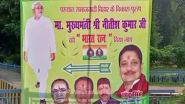 ‘Bharat Ratna for Nitish Kumar’: JD(U) Leader Chotu Singh Puts Up Posters Demanding Bharat Ratna for Bihar CM