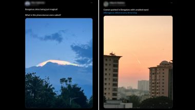 Comet Sighting in Bengaluru: Rare Comet C/2023 A3 Lights Up the City Turning Sky in Vibrant Pink, Yellow and Green Hues, Pictures Take Over the Internet