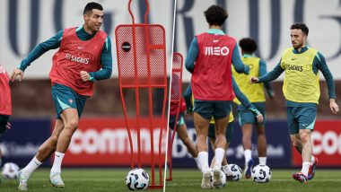 Cristiano Ronaldo Trains with Portugal National Football Team Ahead of UEFA Nations League 2024-25 Match Against Robert Lewandowski's Poland (See Pic)