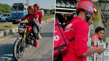 ‘Went Out To Deliver Orders’: Zomato CEO Deepinder Goyal Teams Up With Wife Gia Goyal To Deliver Food to Customers in Gurgaon (See Pics)