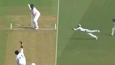 Devdutt Padikkal Grabs Stunning Diving Catch in Slips to Dismiss Prithvi Shaw During Mumbai vs Rest of India Irani Cup 2024 Match (Watch Video)