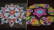 Diwali Muggulu Designs 2024 and Kolam Patterns: Simple Colourful Rangoli Designs With Dots to Decorate Your Home With for the Festival of Lights