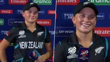 Eden Carson Attends Post-Match Interview in Tears After Helping New Zealand Enter ICC Women’s T20 World Cup 2024 Final With Victory Over West Indies (Watch Video)