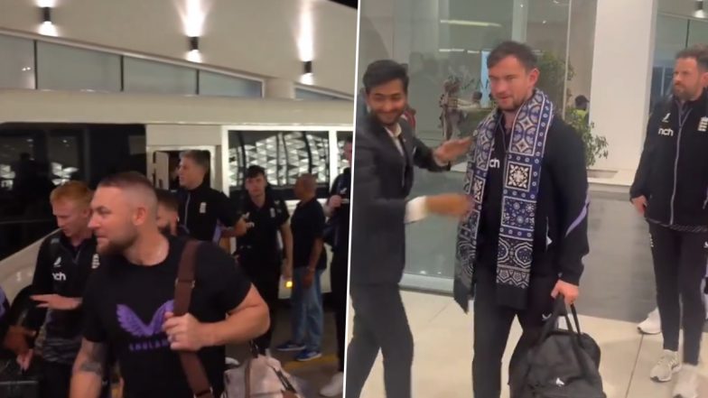 PAK vs ENG 2024: England Cricket Team Receives Traditional Welcome After Arriving in Multan Ahead of Test Series Against Pakistan (Watch Video)