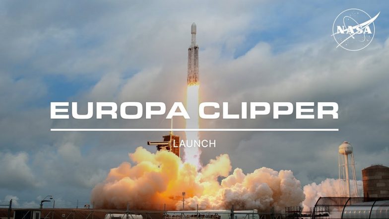 NASA Europa Clipper Launch: Watch Online Telecast of Elon Musk-Run SpaceX Falcon Heavy Rocket Launching NASA Space Probe From Florida