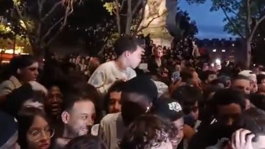 Fans Chant 'Vini, Vini' Outside Ballon d'Or Ceremony 2024 Venue In Support Of Vinicius Jr After Reports of Real Madrid Star Not Winning the Prestigious Award Arrives (Watch Video)