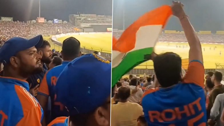 Fans Don Rohit Sharma's Jersey, Chant 'Rohit-Rohit' During IND vs BAN 1st T20I 2024; Video Goes Viral