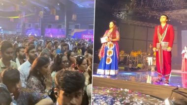 Rest in Peace, Ratan Tata: Garba Celebrations Paused at Mumbai's NESCO Center, Navratri 2024 Attendees Observe a Moment of Silence in Honour of the Industrialist (Watch Video)