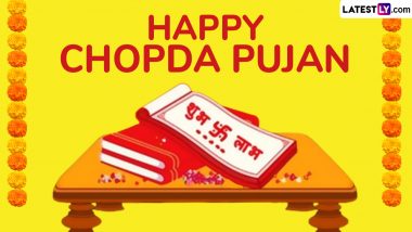 Chopda Pujan 2024 Wishes and 'Shubh Deepawali' HD Images: Celebrate Lakshmi Puja During Diwali in Gujarat With WhatsApp Messages, Wallpapers and SMS