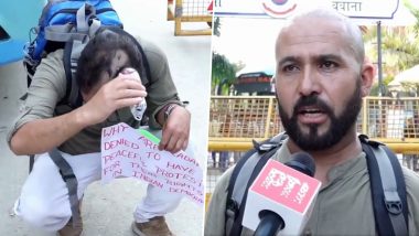 ‘To See How Democracy Has Been Killed Here…’: Kargil Man Shaves Off His Head in Front of Bawana Police Station After Climate Activist Sonam Wangchuk Detained in Delhi (Watch Video)