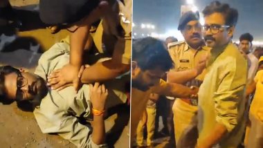 Bhopal: Man Collapses on Ground After Suffering Heart Attack During Ravan Dahan in Chhola Area, ACP AJK Ajay Tiwari Saves His Life by Giving CPR (Watch Video)