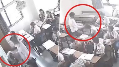 Ahmedabad Shocker: Teacher Drags Student By Hair, Slams Him Against Wall and Brutally Thrashes Him at Madhav Public School; Detained After Disturbing Video Surfaces