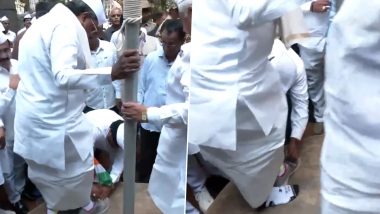 Gandhi Jayanti 2024: Congress Worker Holding ‘Tiranga’ Removes Karnataka CM Siddaramaiah's Shoes During Event in Bengaluru; Video Surfaces