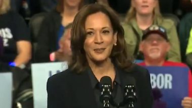 ‘Champagne of Beers’: US Vice President Kamala Harris Cracks Open a Beer With Stephen Colbert on the Late Show, Video Goes Viral