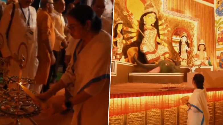 ‘Durga Puja is More Than Just a Festival’: Mamata Banerjee Inaugurates Iconic Pandals in Kolkata (Watch Video)