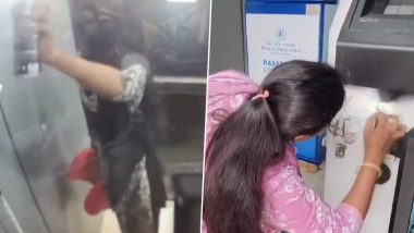 ATM Theft Attempt Caught on Camera in Ujjain: Youths Dressed as Women Try to Break Bank of Maharashtra ATM in Fazalpura, Flee After Alarm Triggers (Watch Video)