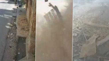 Meerut: 2 Children Narrowly Escape Building Collapse in Sadar Bazaar, Video Surfaces