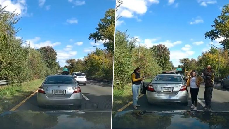 Insurance Fraud Attempt Caught on Camera in US: Suspected Fraudsters Fake Injuries After Reversing Into Car on NYC’s Belt Parkway, Dashcam Video Surfaces