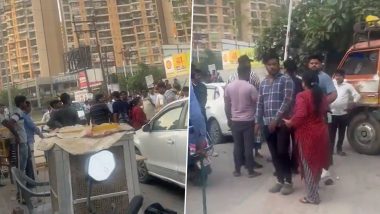 Ghaziabad: Security Guards Thrash Residents With Sticks After Argument Over Unpaid Dues at Sushant Ansal Society, Police Responds After Viral Video Surfaces