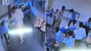 Hanumangarh: Teacher Drags Student by Hair, Brutally Thrashes Him With Sticks Inside Classroom in Rajasthan; Disturbing Video Surfaces