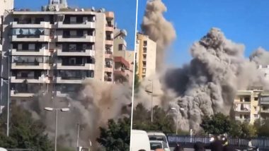 Israeli Missile Strike Flattens Residential Building to Ground in Beirut, Video Surfaces