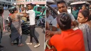 &lsquo;Gaali Dega?&rsquo;: Women Grab E-Rickshaw Driver&rsquo;s Neck, Thrash Him With Slippers Over Fare Dispute in Lucknow; 1 Arrested After Video Goes Viral