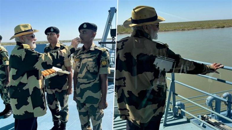 Diwali 2024: PM Narendra Modi Continues Tradition, Celebrates Festival With BSF Jawans in Gujarat’s Kutch (See Pics)