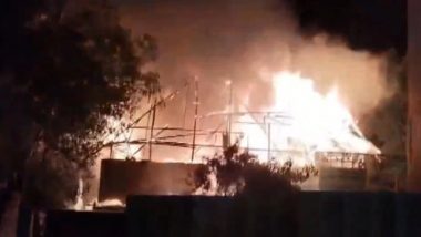 Chennai Fire: Massive Blaze Erupts in Ennore Due to Firecrackers, Firefighting Operations Underway