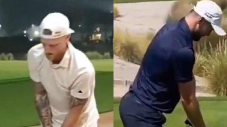 Ben Stokes Enjoys Playing Golf Along With Chris Woakes in Multan Ahead of PAK vs ENG 2024 Test Series (Watch Video)