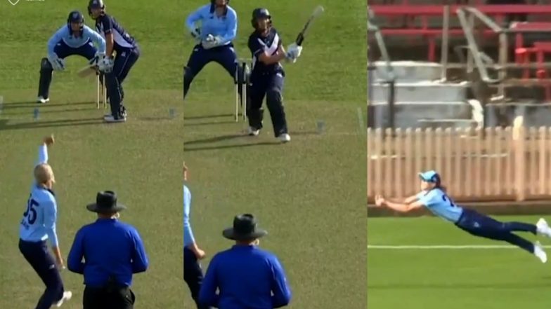 Erin Burns Pulls Off a Stunning Diving Catch To Dismiss Meg Lanning off Georgia Adams During New South Wales vs Victoria Women’s National Cricket League 2024 Match (Watch Video)