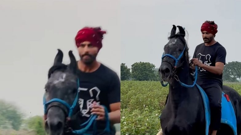 Ravindra Jadeja Enjoys Horse Ride in Jamnagar As He Spends Time Off After IND vs BAN Test Series (Watch Video)