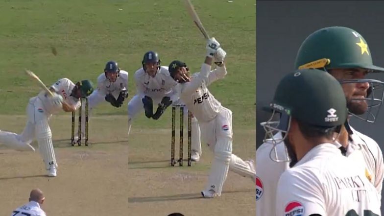 Salman Agha-Shaheen Shah Afridi Smash Two Sixes in One Over of Jack Leach During PAK vs ENG 1st Test 2024 (Watch Video)