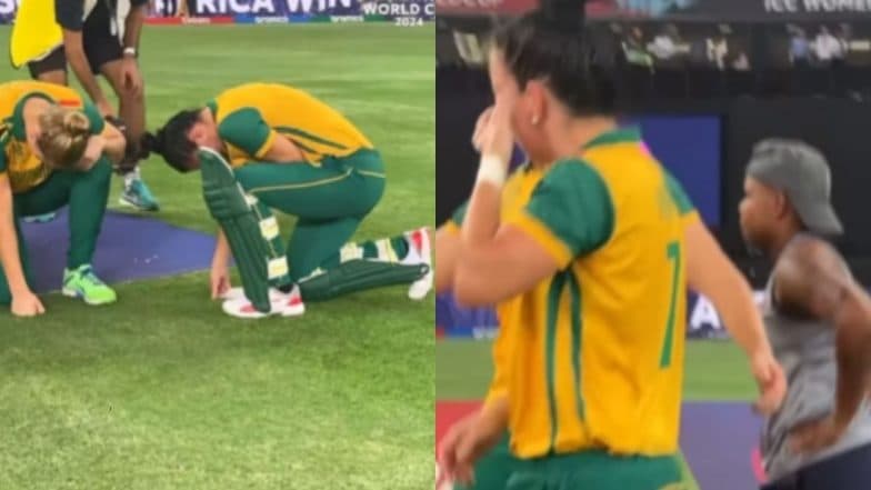 South Africa Women’s National Cricket Team Players Turn Emotional After Qualifying for ICC Women’s T20 World Cup 2024 Final Post Dominant Win Over Australia (Watch Video)