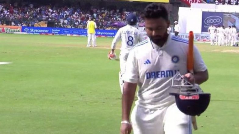 Rishabh Pant Wicket Video: Star Indian Wicketkeeper Batter Misses Out on Century By Just One Run As William ORourke Dismisses Him During IND vs NZ 1st Test 2024