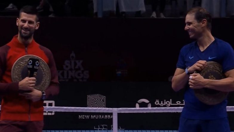 ‘Don’t Leave Tennis Man’ Novak Djokovic Makes Heartfelt Request From Rafael Nadal During Six Kings Slam 2024 (Watch Video)