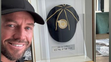 AB de Villiers Receives ICC Hall of Fame Cap After Being Inducted in Elite List, Says ‘Parcel Received’ (See Pic) has context menu