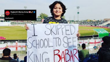 ‘Awkward’ England’s Barmy Army Reacts to Fan’s Placard for ‘King Babar Azam’ During PAK vs ENG 3rd Test 2024 (See Post)