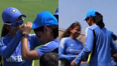 Tejal Hasabnis, Saima Thakor Receive Debut Caps From Smriti Mandhana and Jemimah Rodrigues Ahead of IND-W vs NZ-W 1st ODI (Watch Video)