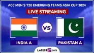 India A vs Pakistan Shaheens, ACC Men's T20 Emerging Teams Asia Cup 2024 Match Live Streaming Online: How To Watch IND A vs PAK A Cricket Match Free Live&nbsp;Telecast&nbsp;on&nbsp;TV?