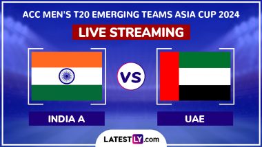 India A vs United Arab Emirates, ACC Men’s T20 Emerging Teams Asia Cup 2024 Match Live Streaming Online: How To Watch IND A vs UAE Cricket Match Free Live Telecast on TV?